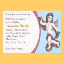 Bell Angel Communion Invitation invitations
