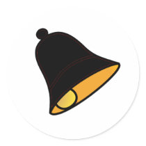 Bell Black Red 45 deg The MUSEUM Zazzle Gifts Round Stickers