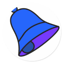 Bell Blue 45 deg The MUSEUM Zazzle Gifts Round Stickers
