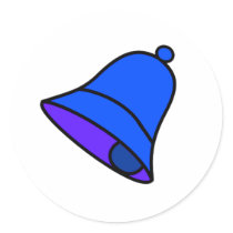 Bell Blue Left 45 deg The MUSEUM Zazzle Gifts Sticker
