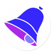 Bell Blue Left Inv 45 deg The MUSEUM Zazzle Gifts Sticker