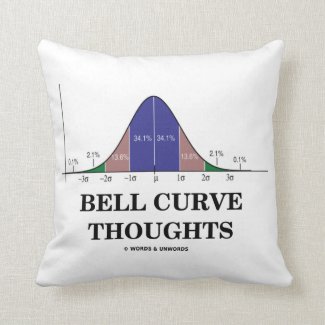 Bell Curve Thoughts (Normal Distribution Curve) Throw Pillows