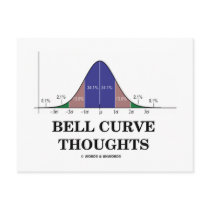 Bell Curve Thoughts (Statistics Attitude) postcards