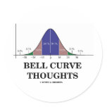 Bell Curve Thoughts (Statistics Attitude) Round Stickers