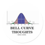 Bell Curve Thoughts (Statistics Attitude) Stickers