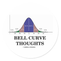 Bell Curve Thoughts (Statistics Attitude) stickers by wordsunwords Bell Curve Thoughts (Statistics Attitude) stickers