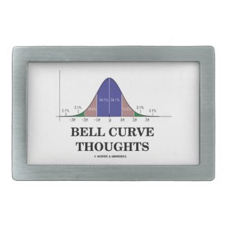 Bell Curve Thoughts (Statistics Humor) Rectangular Belt Buckles