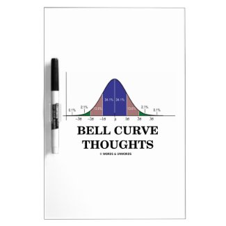 Bell Curve Thoughts (Statistics Humor) Dry-Erase Whiteboards