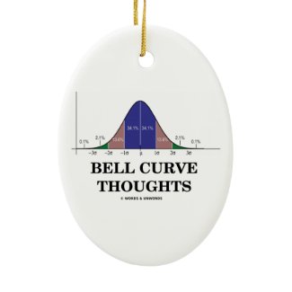 Bell Curve Thoughts (Statistics Humor) Christmas Ornaments