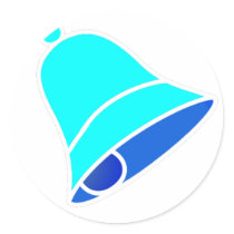 Bell Cyan Inv 45 deg The MUSEUM Zazzle Gifts Stickers