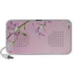 bell flowerover pink background speakers