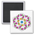 Bell Flowers 2 Inch Square Magnet