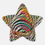 Bell, Gong : Ancient Temple Wall Engraved Art Star Sticker