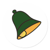 Bell Green Dk Red 45 deg The MUSEUM Zazzle Gifts Sticker