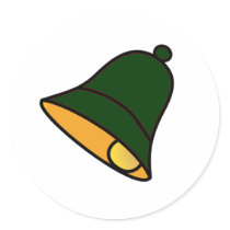 Bell Green Dk Red Left 45 deg The MUSEUM Zazzle Gi Stickers