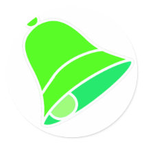 Bell Green Lt Inv 45 deg The MUSEUM Zazzle Gifts Round Sticker
