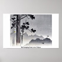 Bell hanging from a tree Ukiyoe Print