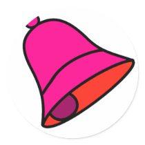 Bell Magenta 45 deg The MUSEUM Zazzle Gifts Round Stickers