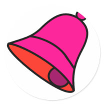 Bell Magenta Left 45 deg The MUSEUM Zazzle Gifts Round Sticker