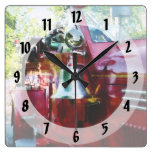 Bell on Fire Engine Square Wall Clock