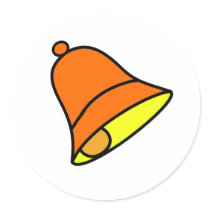 Bell Orange 45 deg The MUSEUM Zazzle Gifts Round Sticker