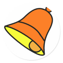Bell Orange Left 45 deg The MUSEUM Zazzle Gifts Sticker