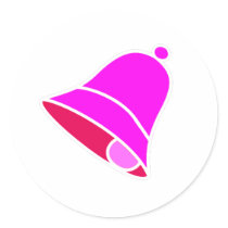 Bell Pink Left Inv 45 deg The MUSEUM Zazzle Gifts Round Stickers