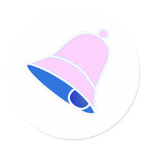 Bell Pink Lt Blue Left Inv 45 deg The MUSEUM Zazzl Stickers