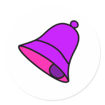 Bell Purple Left 45 deg The MUSEUM Zazzle Gifts Round Stickers