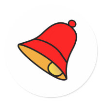 Bell Red Left 45 deg The MUSEUM Zazzle Gifts Round Sticker