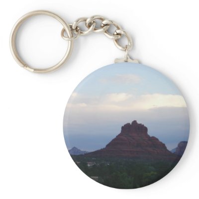 Bell Rock  on a cloudy day - Sedona, AZ Key Chains by JESvalentine