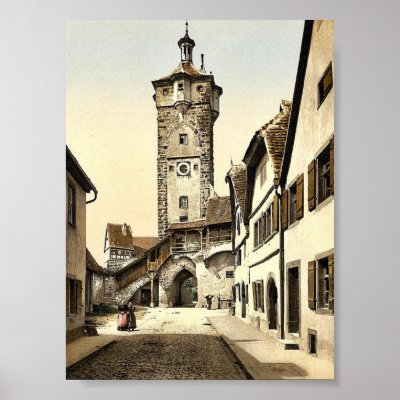 Bell tower (klingen Tor), Rothenburg (i.e. ob der Posters by photochrom