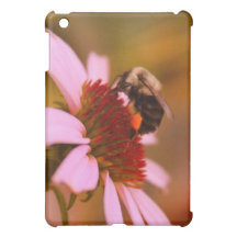 Bella arte del Echinacea y de la abeja