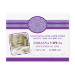 Bella Baby Lavender Birth Announcement Postcard