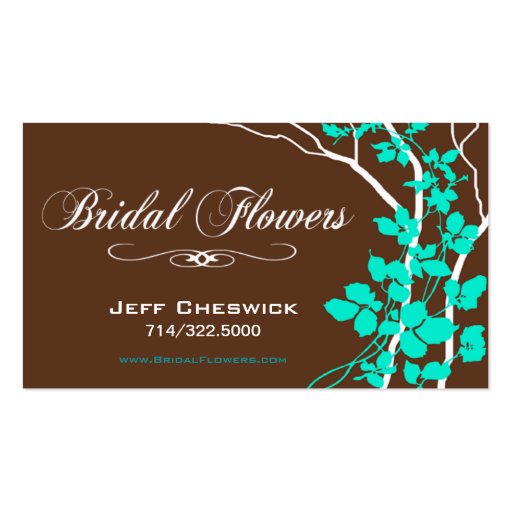Bella Bridal Floral Arrangements Special Thanks Business Card (front side)