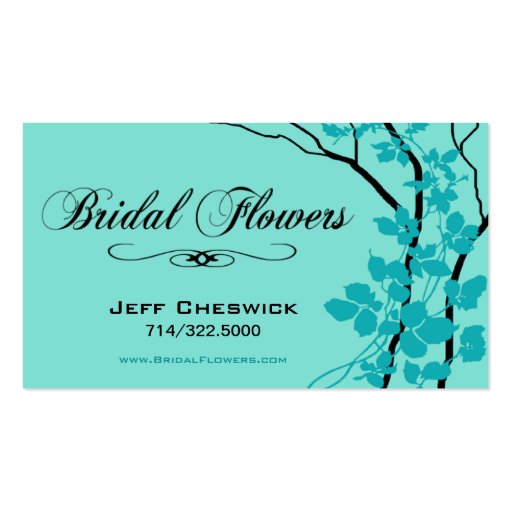 Bella Bridal Floral Arrangements Special Thanks Business Card Templates (front side)