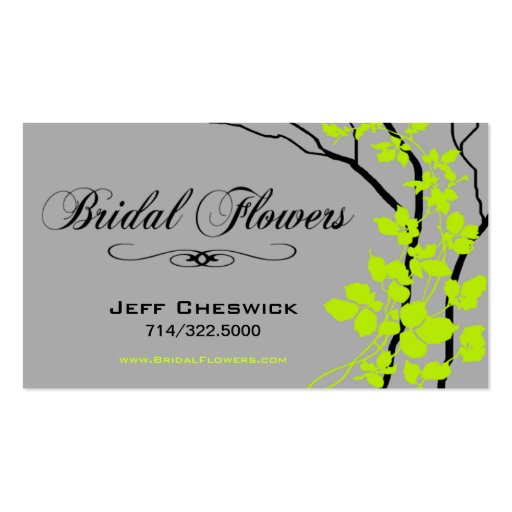Bella Bridal Floral Arrangements Special Thanks Business Card Templates