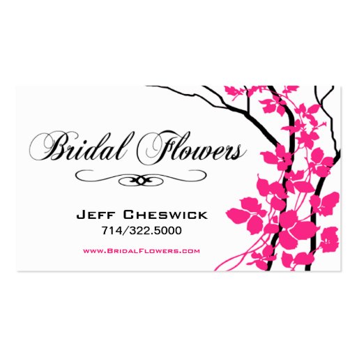Bella Bridal Floral Arrangements Special Thanks Business Card Template (front side)