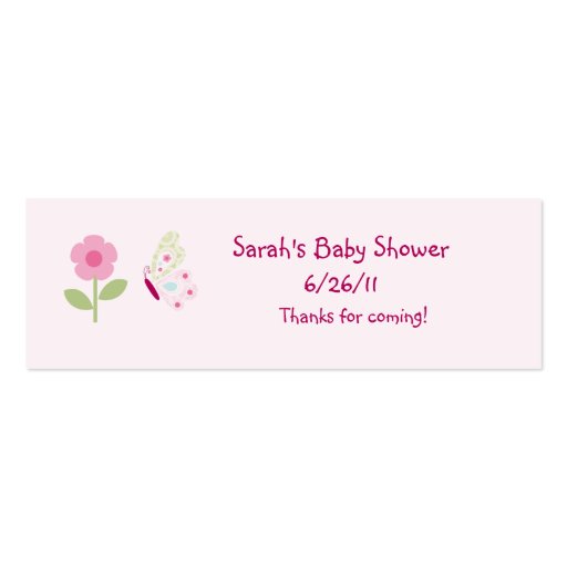 Bella Butterfly & Flower Favor/Tags Business Card Templates (front side)