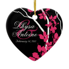 Bella Cherry Blossoms Valentine Heart ornament