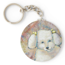 Bella is a Happy Dog - fun cute original art keychains