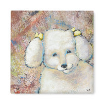 Bella is a Happy Dog - fun cute original art magnets