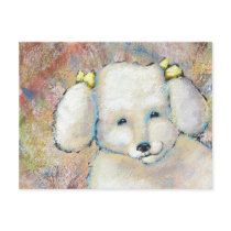 Bella is a Happy Dog - fun cute original art postcards