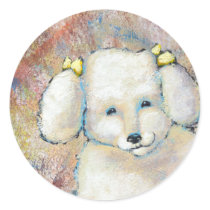 Bella is a Happy Dog - fun cute original art stickers