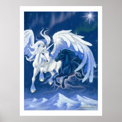 Bella Sara Iceking and Nyx - print by cindypriceart