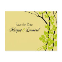 Bella Save the Date (maize/deep celery/black) postcards by Special_Occasions Bella Save the Date (maize/deep celery/black) postcards