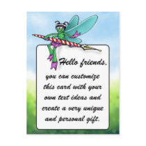Bella the Dragonfly - customizable Postcard by Illow_Orange Bella the Dragonfly - customizable Postcard