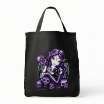 "Belladonna" Gothic Purple Skull Faerie Cavas Bag by mykajelina "Belladonna" Gothic Purple Skull Faerie Cavas Bag