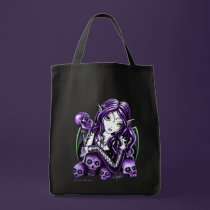 "Belladonna" Gothic Purple Skull Faerie Cavas Bag bags