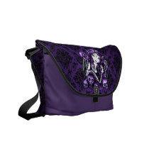 Belladonna Gothic Purple Skull Fairy Messenger Bag